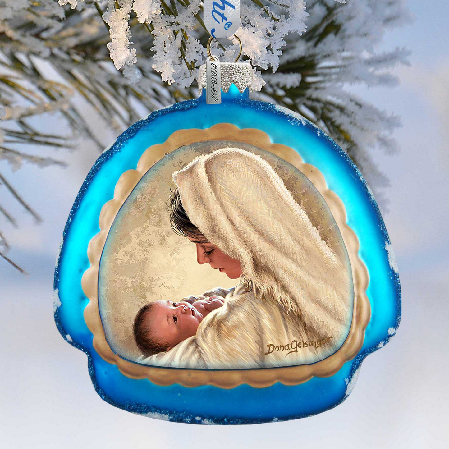 Mother of God Glass Rainbow Christmas Ornament by D. Gelsinger - Nativity Holiday Decor - 756-025-DG-0