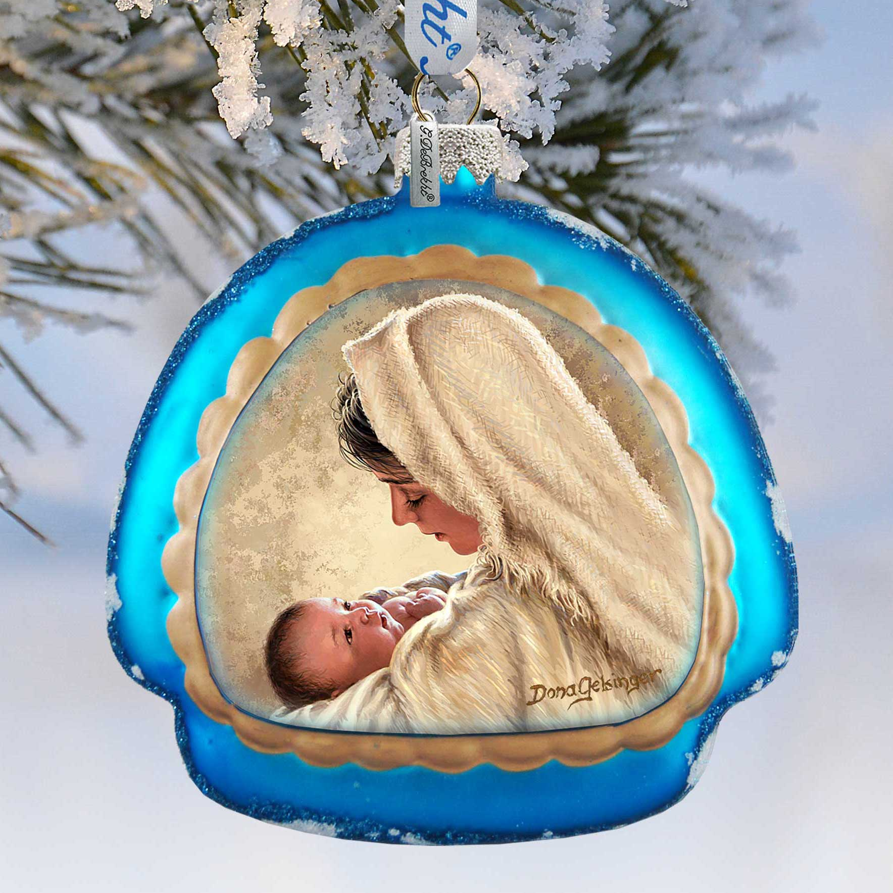 Mother of God Glass Rainbow Christmas Ornament by D. Gelsinger - Nativity Holiday Decor - 756-025-DG-0