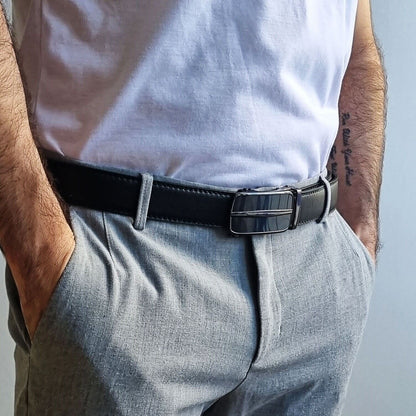 Belt With Slide Buckle Ratchet For Men