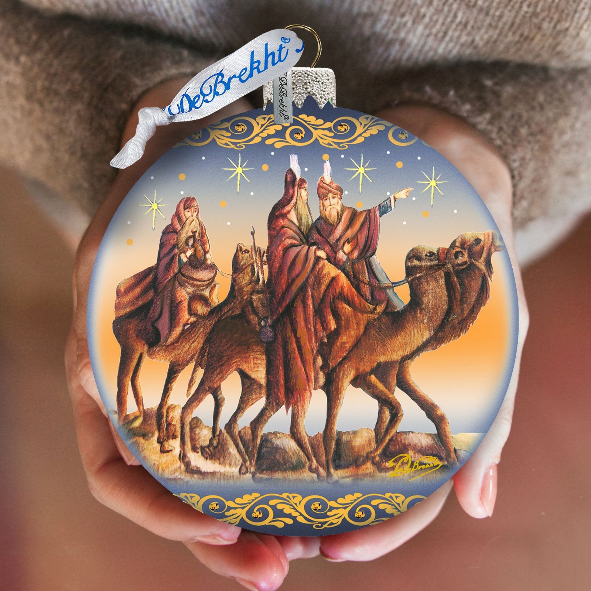 Nostalgic Tree Kings Journey Glass Ornament Limited Edition by G. DeBrekht - Nativity Holiday Decor - 73882-3
