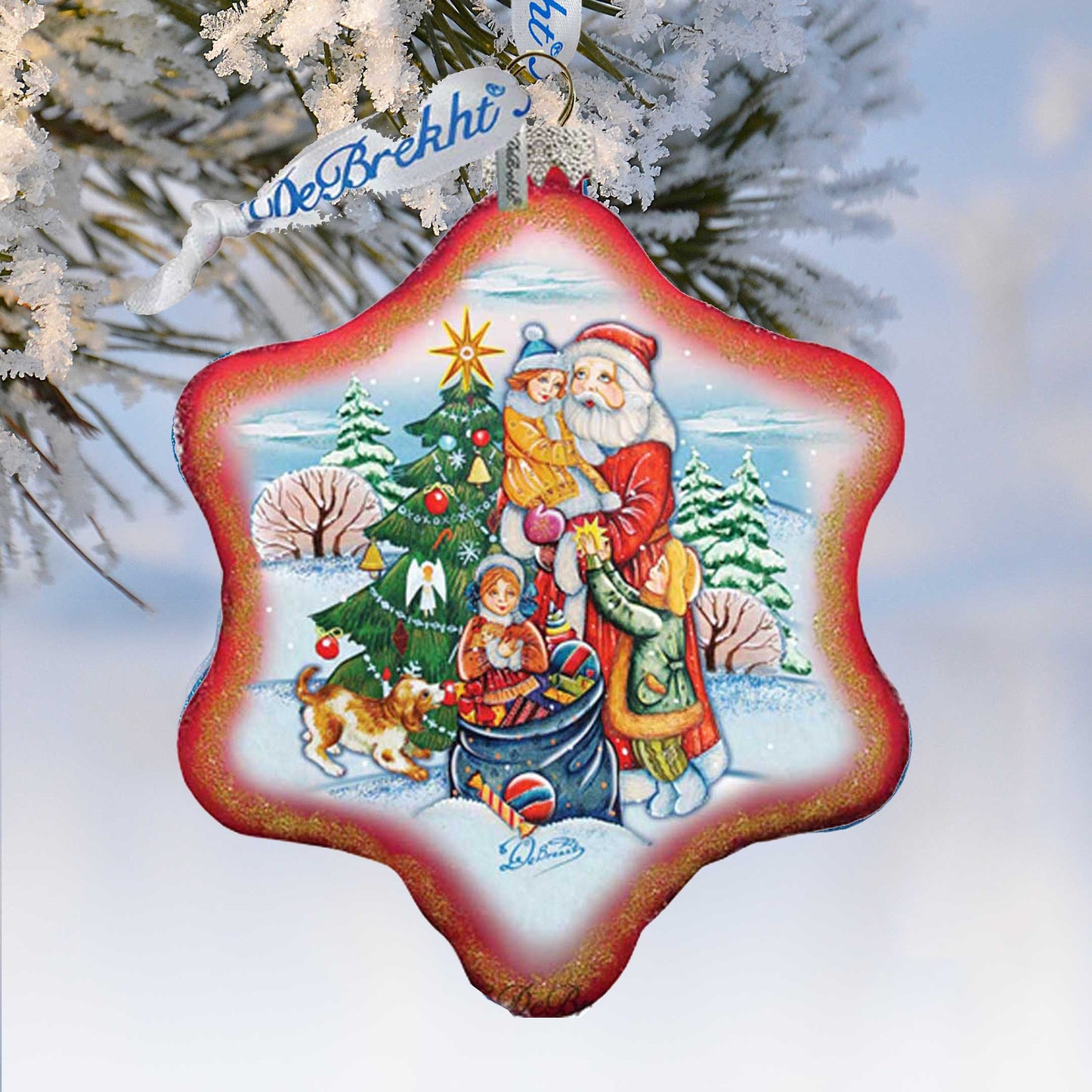 Joy Snowflake Glass Ornament by G. DeBrekht - Christmas Decor - 754-004R-0