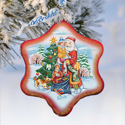 Joy Snowflake Glass Ornament by G. DeBrekht - Christmas Decor - 754-004R-0