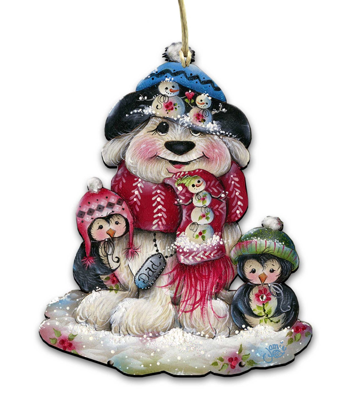 Christmas Dog Penguin Door Decor by Jamie Mills-Price - Pets Dog and Cats Decor - 8457503H-4