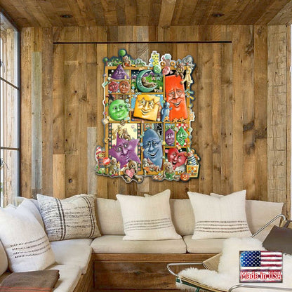 Shapes Whimsical Wall Art by Laura Seeley - Love Family Kids Decor - 8513013-LS-3