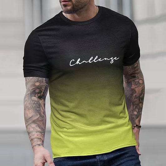 Men's Gradient Challenge Digital Printed T-shirt