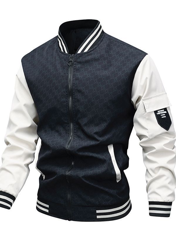 Casual Stand Collar Trendy Brand Fashion Baseball Uniform Men's Jacket Hollow Out