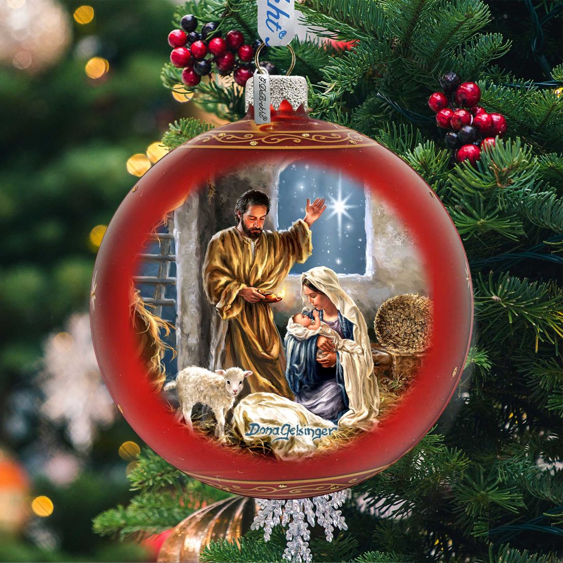 The Lamb of God Glass Ornament Limited Edition by D. Gelsinger - Easter Spring Decor - 73919-DG-2