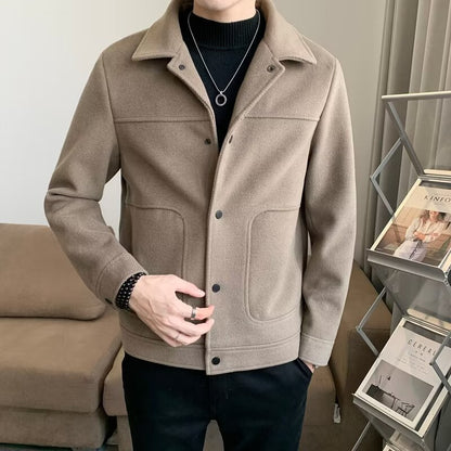 Men's Casual Short Woolen Coat