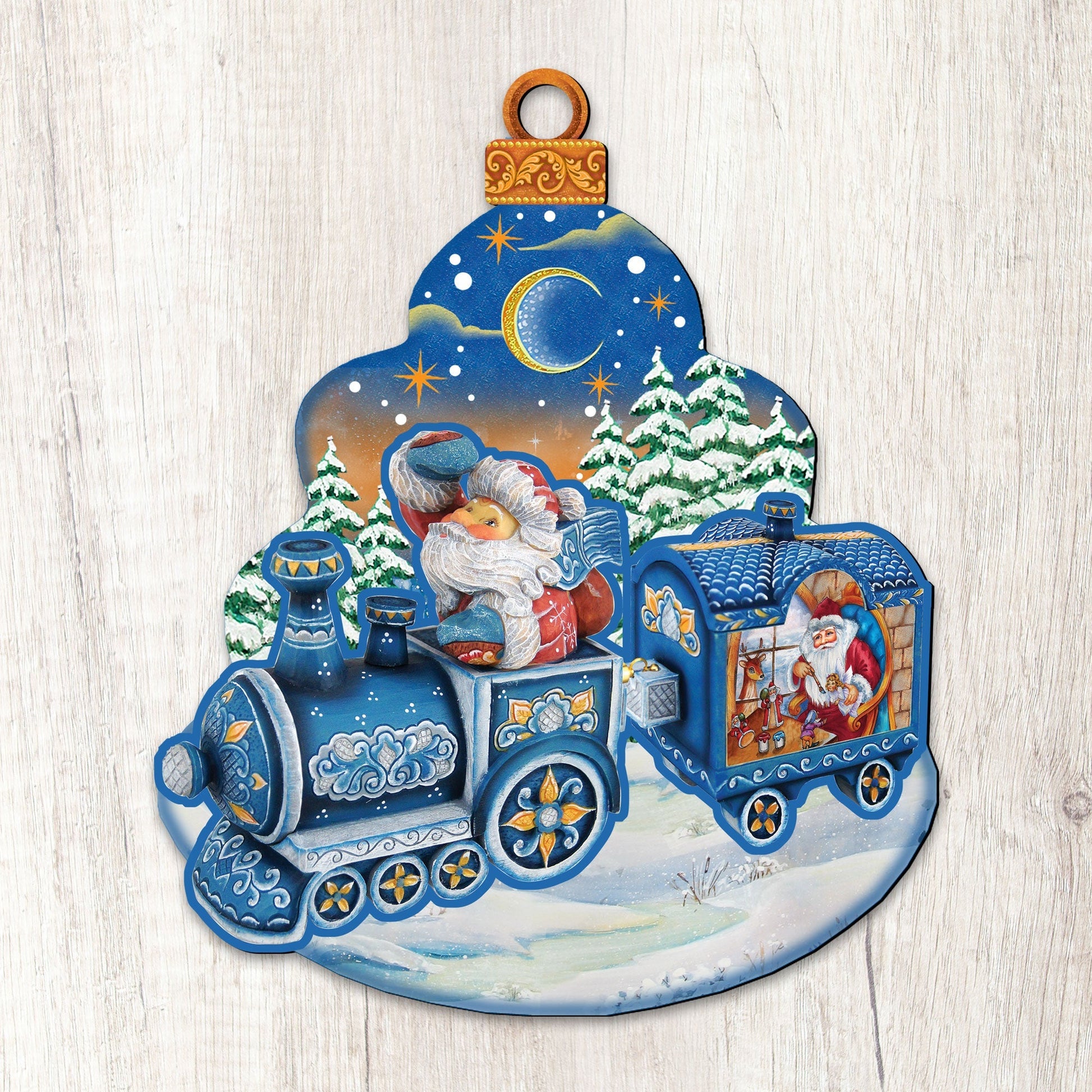 Christmas Train Christmas Door Decor by G. DeBrekht - Christmas Santa Snowman Decor - 8112180H-4