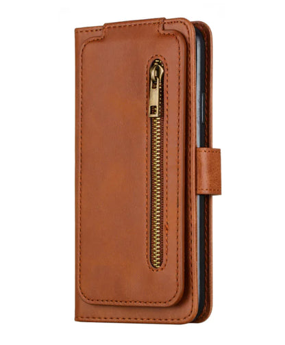 Zipper Flip Wallet Leather Case For iPhones