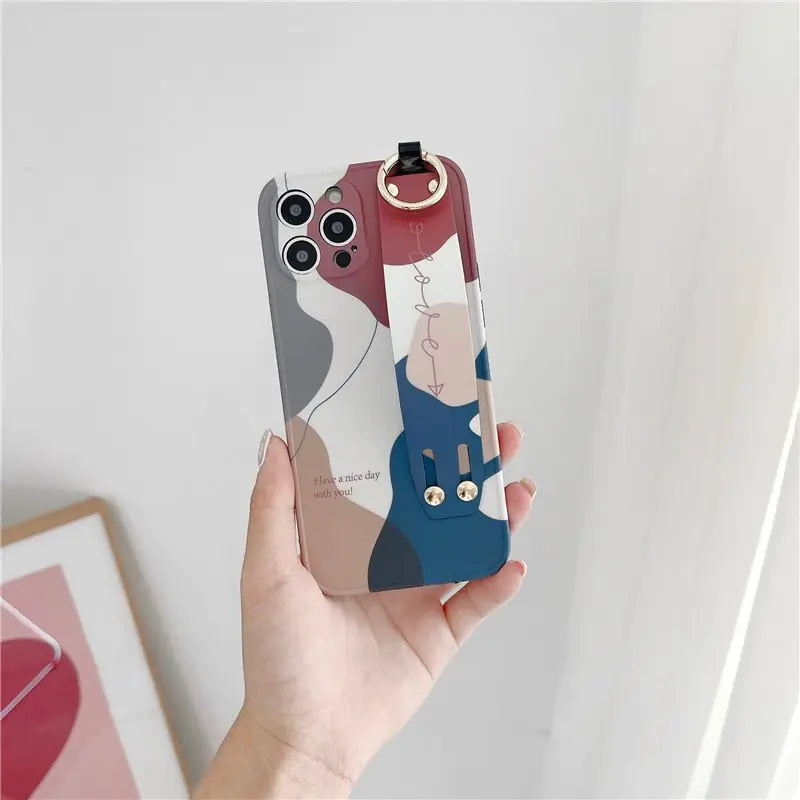 Artistic Wrist Strap Case for iPhone