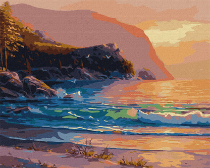 Painting by Numbers kit Evening glow of the waves KHO2761-1