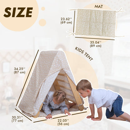 Play Tent Cover with Mat for Climbing Triangle Ladder-3