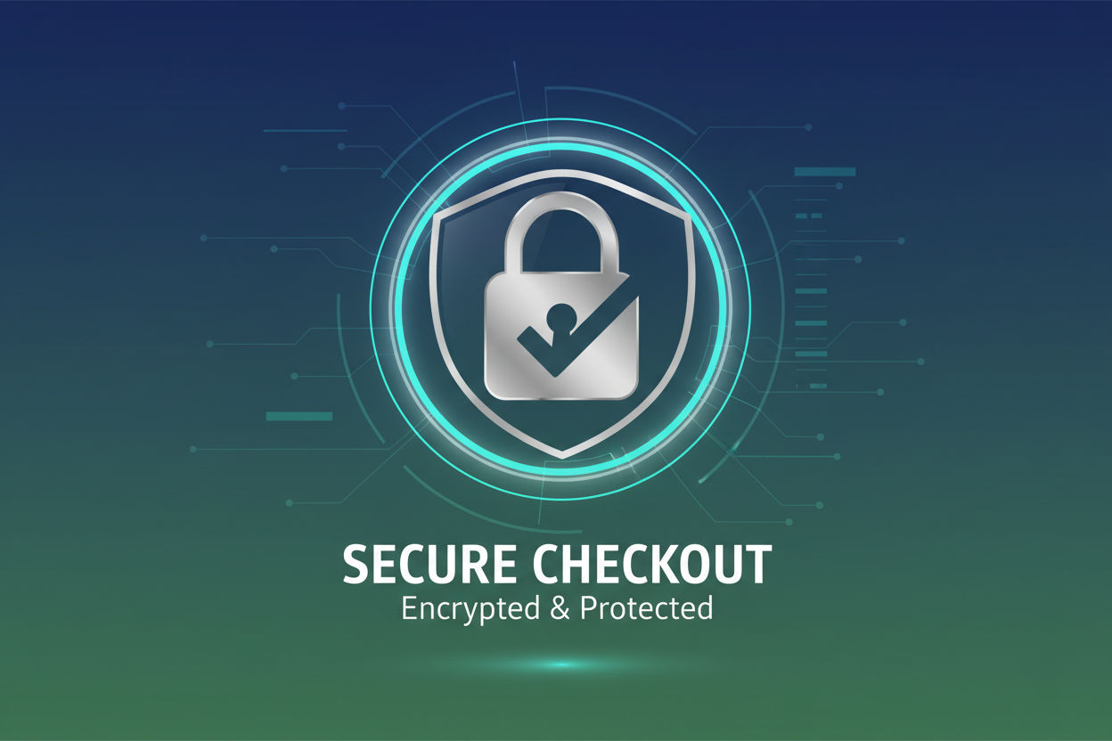 portrait style secure checkout lock banner