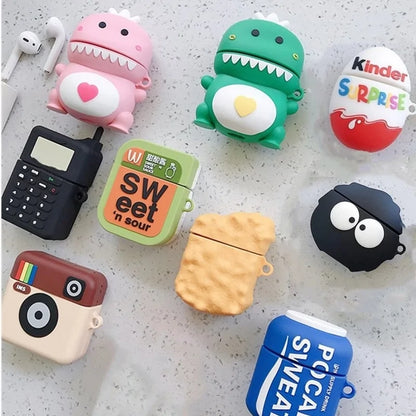 Precise Title: 3D Cartoon Dragon Silicone Case for Apple Airpods 1 & 2