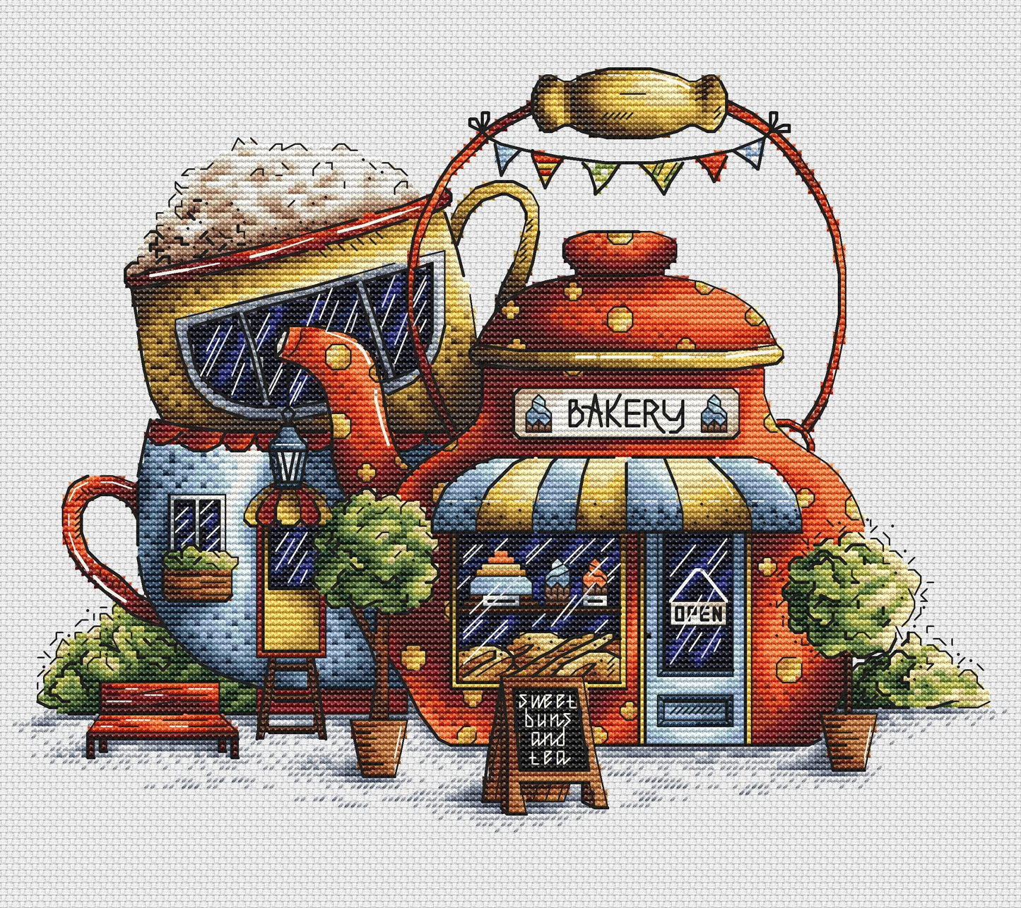 Tea Bakery. Kitchen Still Life - PDF Cross Stitch Pattern-2