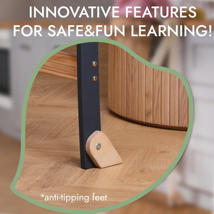Toddler Learning Tower: Step stool for Kids - Graphite-3