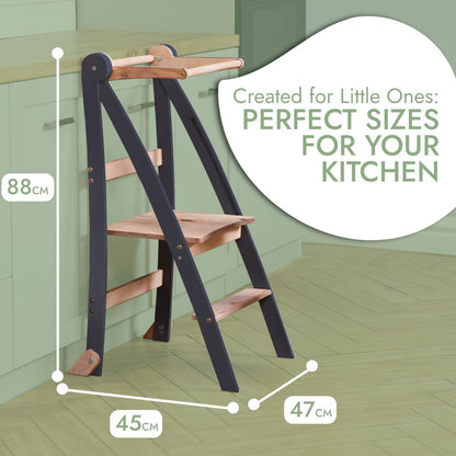 Toddler Learning Tower: Step stool for Kids - Graphite-1
