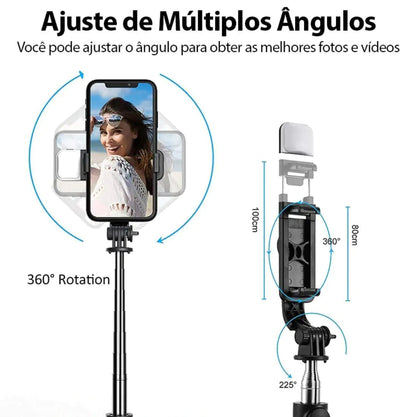 4 in1 Selfie Tripod With Integrated Light - Selfie 360