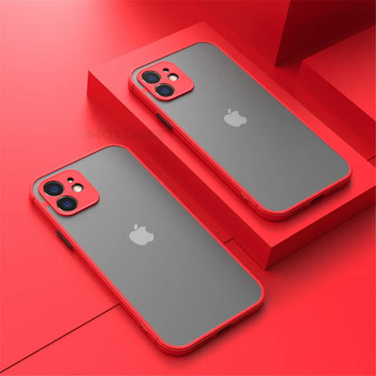 Shockproof Armor Matte Silicone Case For iPhone